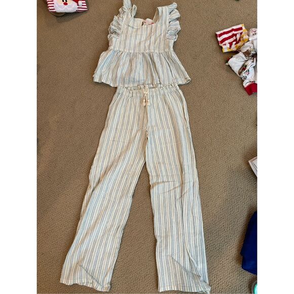 Pink Chicken Elsie Striped Top and Theodore pants size 12 - Picture 1 of 6